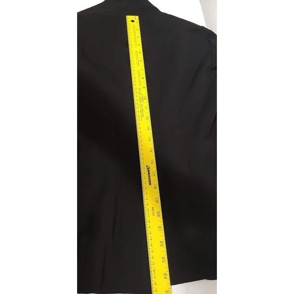Nine West Womens Black Blazer Jacket Sz 4 Collared Button Front Career Office Lq - Picture 9 of 11